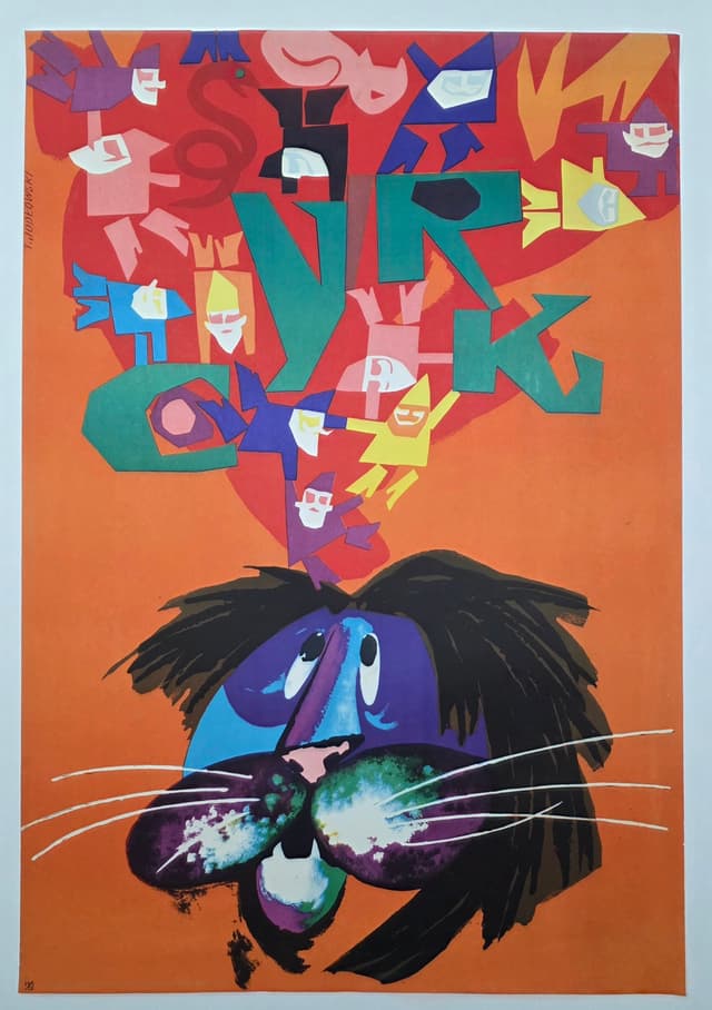 Cyrk lew (Oryginalny plakat cyrkowy), aut. T. Jodłowski, 1971 - WYMIARY