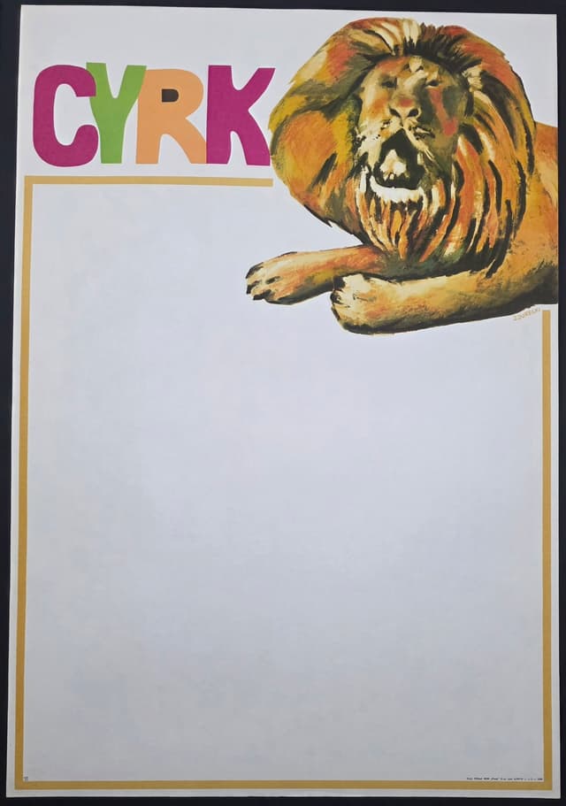 Cyrk lew (Oryginalny plakat cyrkowy), aut. J. Jurecki, 1970 - WYMIARY