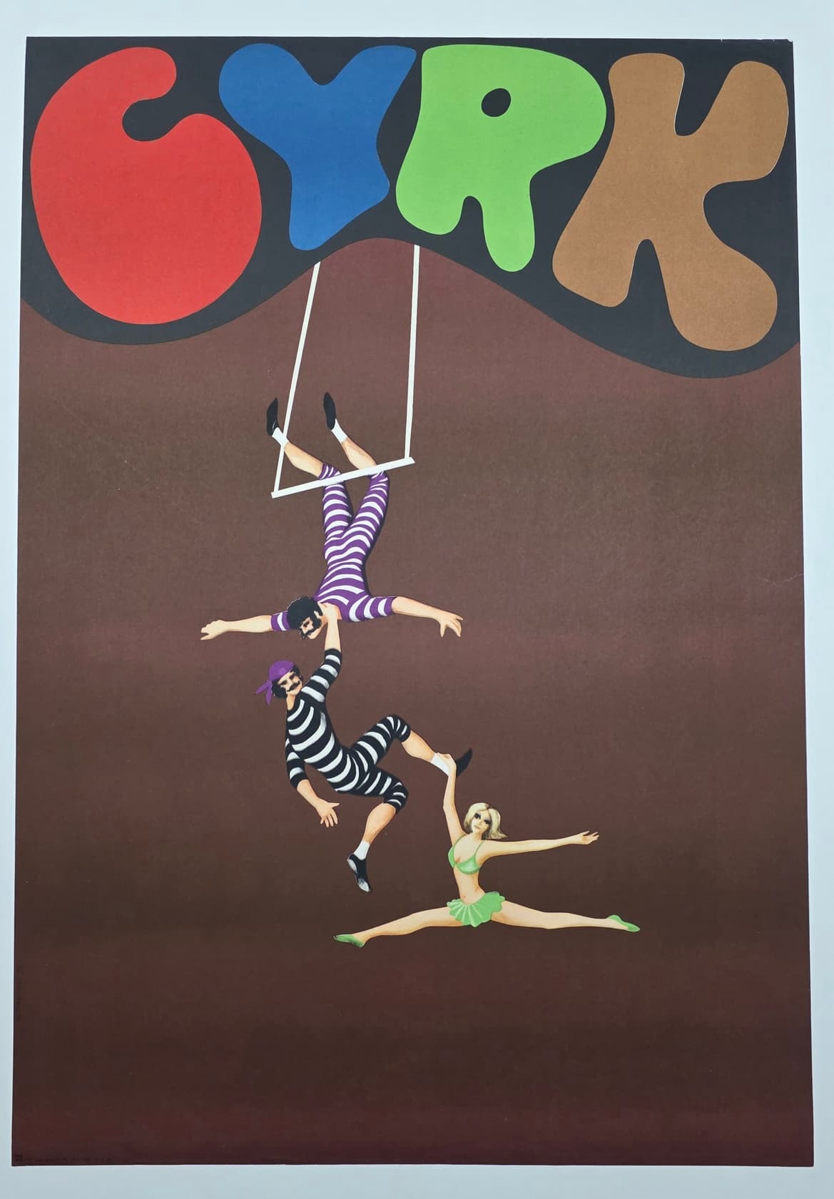 Cyrk trapez (Oryginalny plakat cyrkowy), aut. J. Kotarbiński, 1975