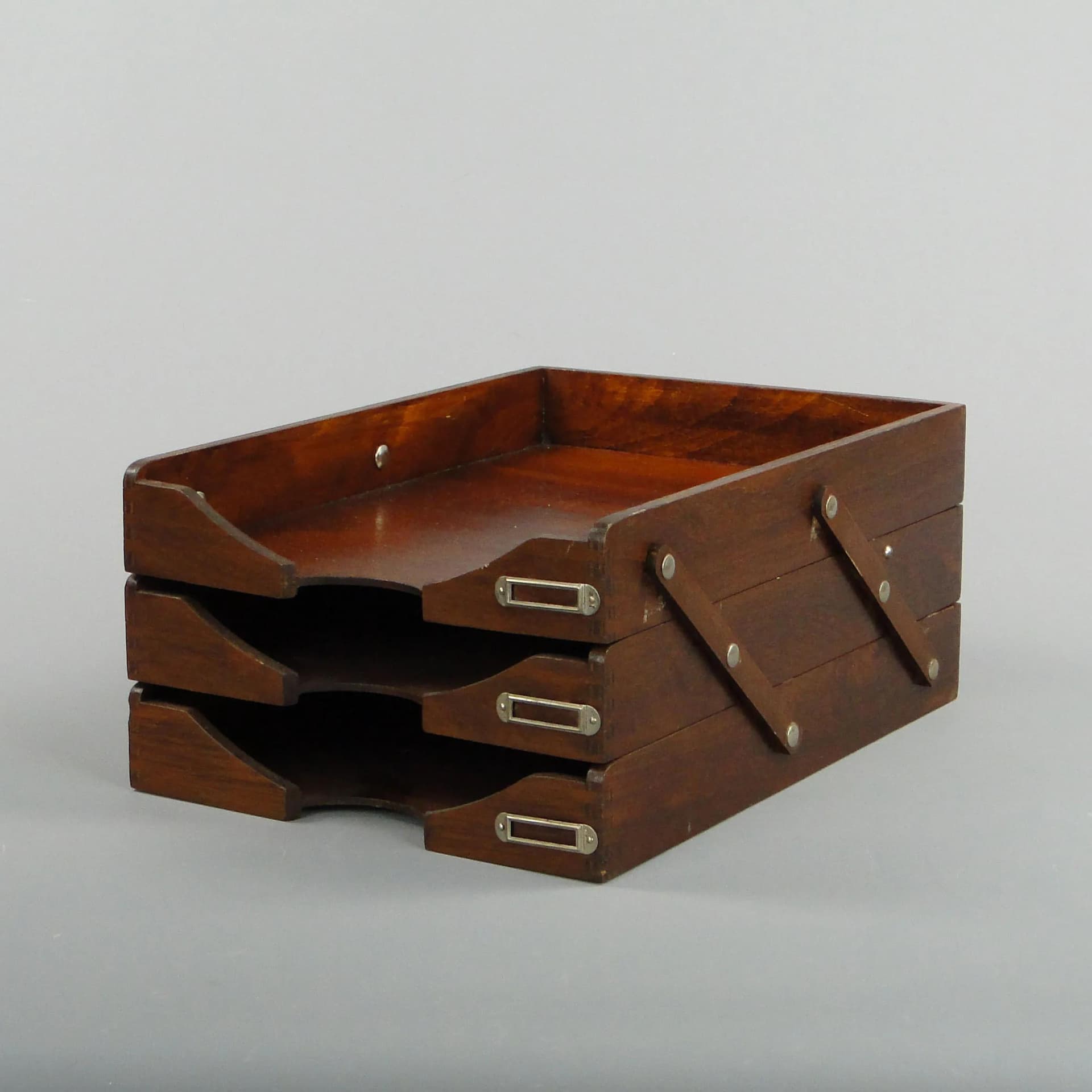 Segregator, sklejka ciemny brąz, Niemcy, lata 60. - 11070