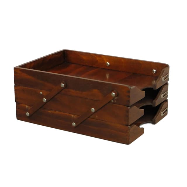 Segregator, sklejka ciemny brąz, Niemcy, lata 60. - WYMIARY