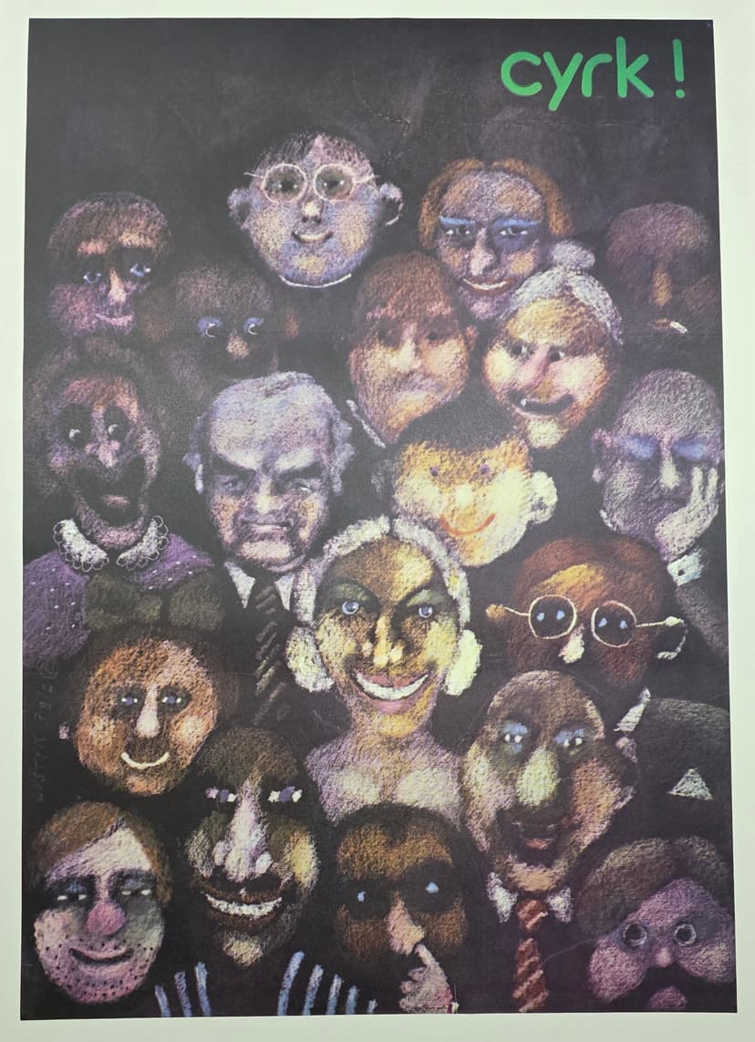 Cyrk widownia (Oryginalny plakat cyrkowy), aut. B. Lustyk, 1979