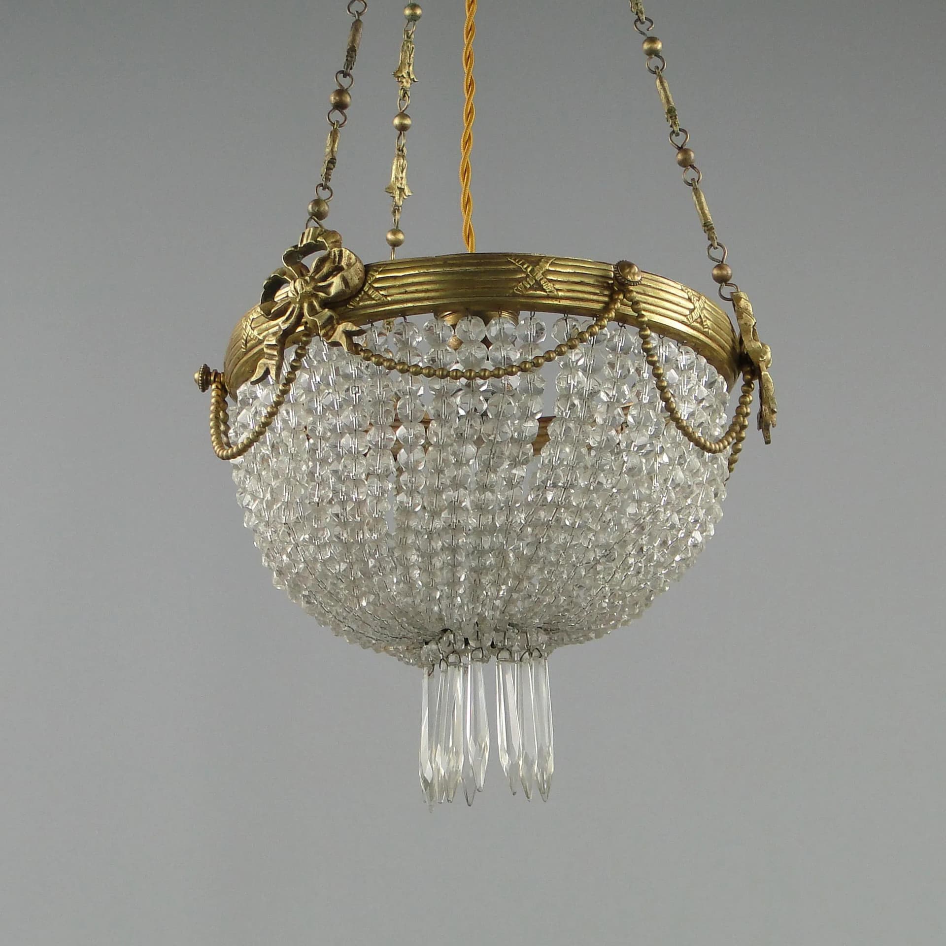 Neo-Baroque Chandelier, golden crystal, France, 19th c. - 11063