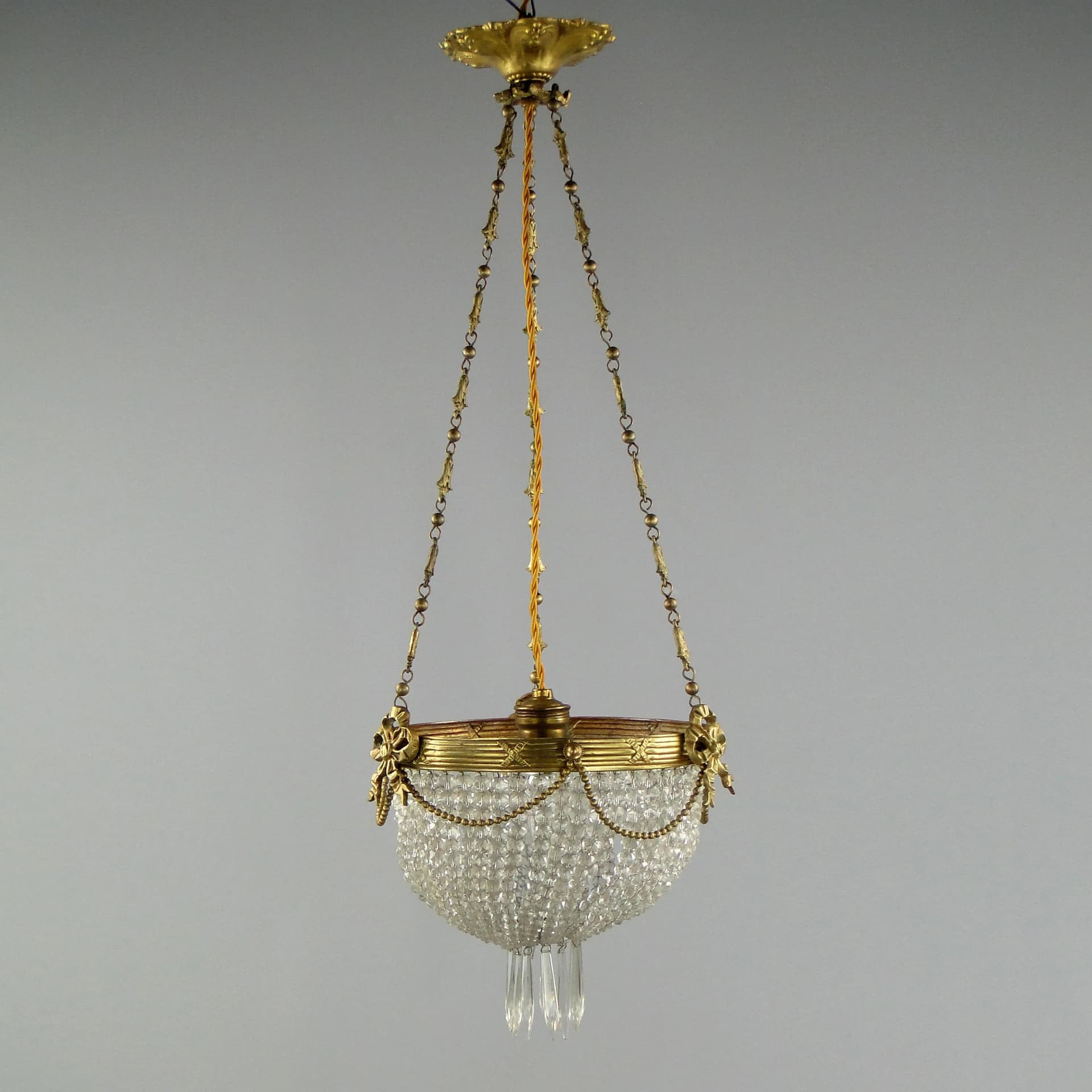 Neo-Baroque Chandelier, golden crystal, France, 19th c. - 11058
