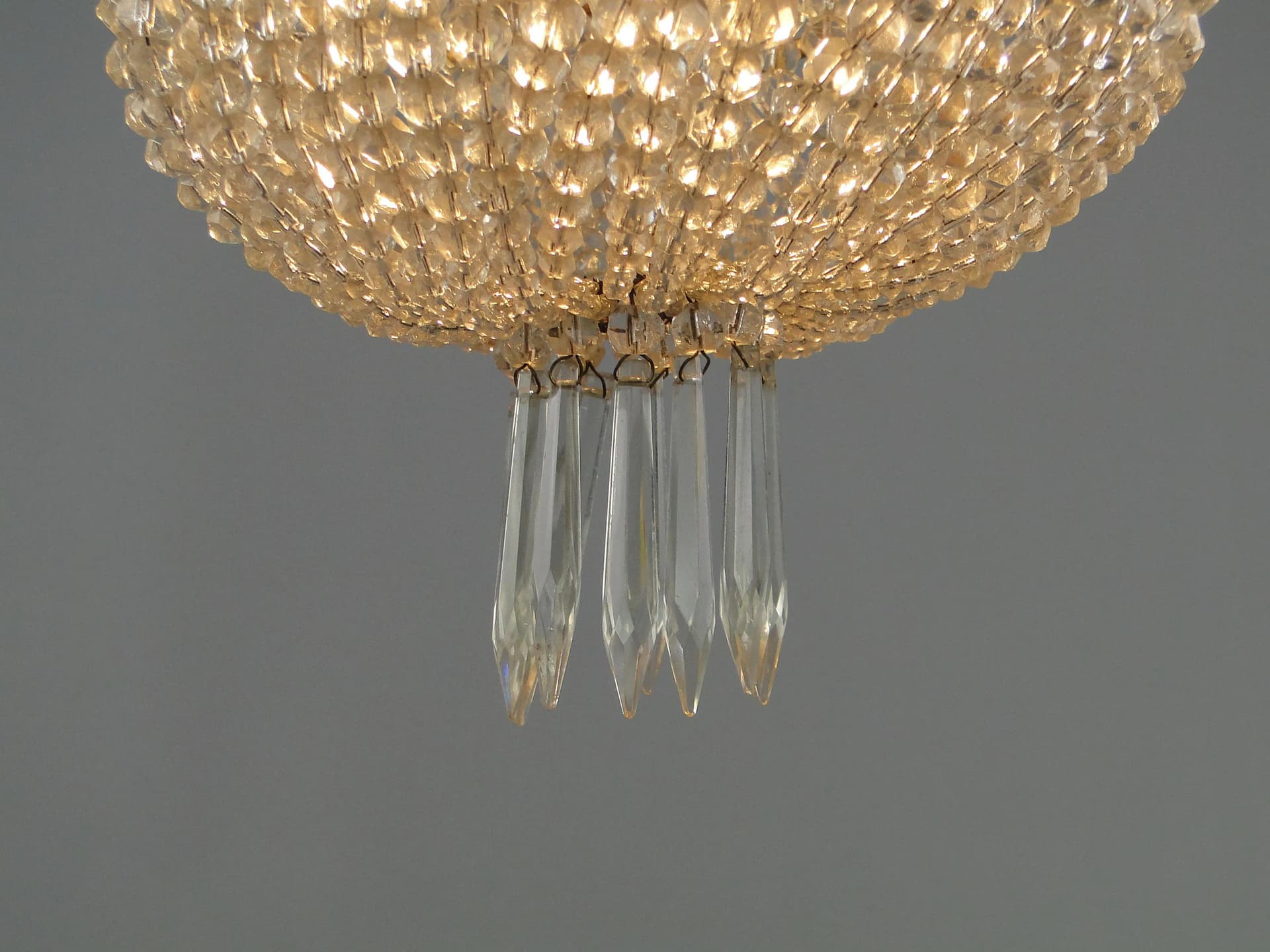 Neo-Baroque Chandelier, golden crystal, France, 19th c. - 11065