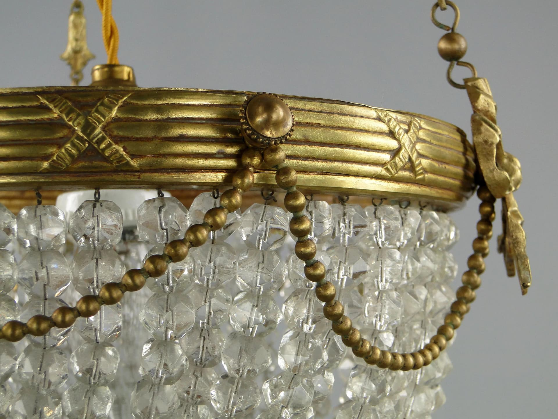 Neo-Baroque Chandelier, golden crystal, France, 19th c. - 11062