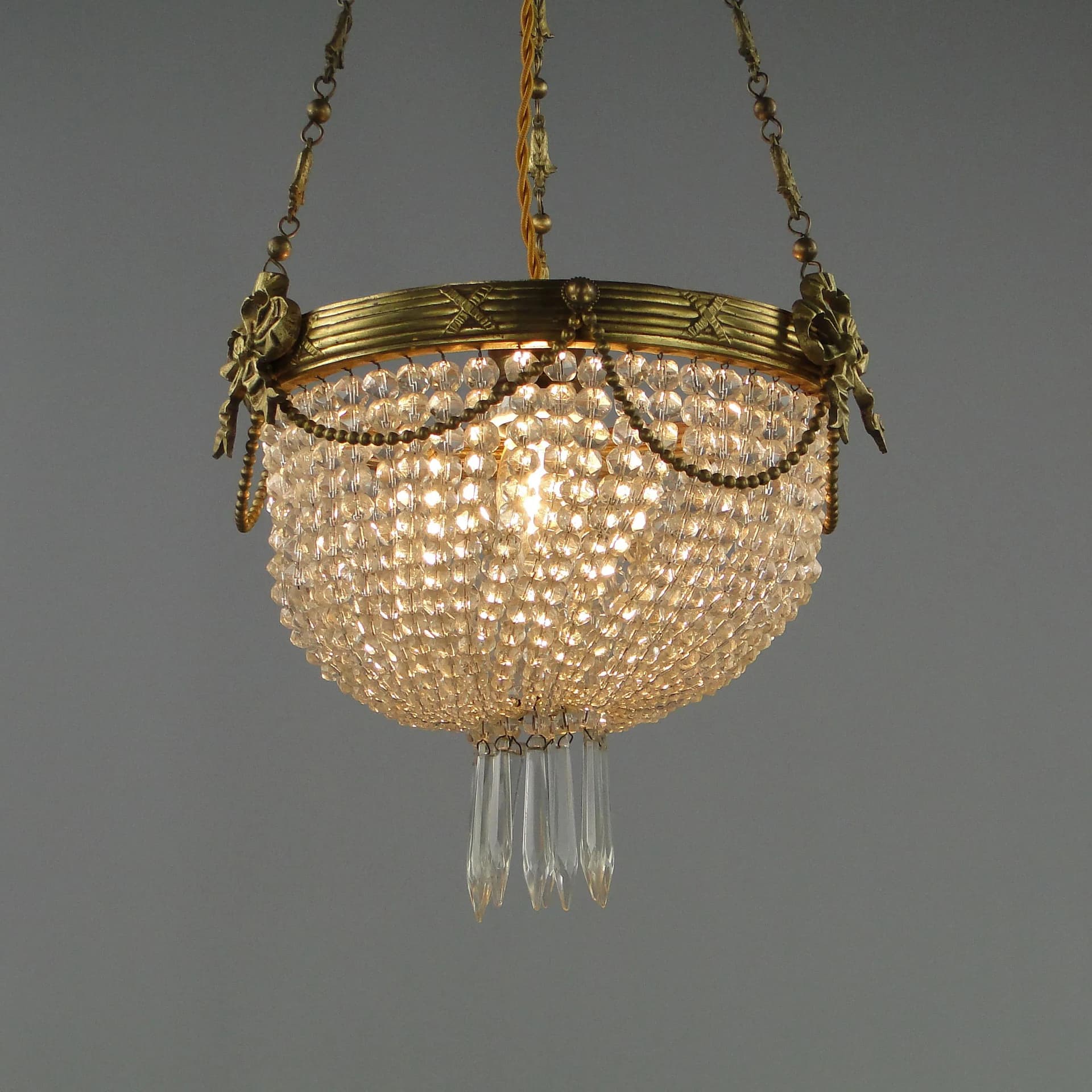Neo-Baroque Chandelier, golden crystal, France, 19th c. - 11064