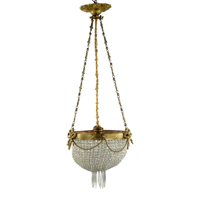 Neo-Baroque Chandelier, golden crystal, France, 19th c. - DIMENSION