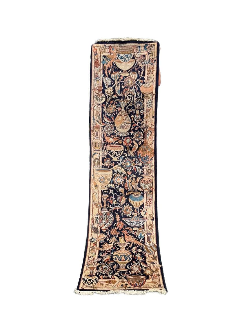 Runner Kaschmar, navy blue, wool, Iran