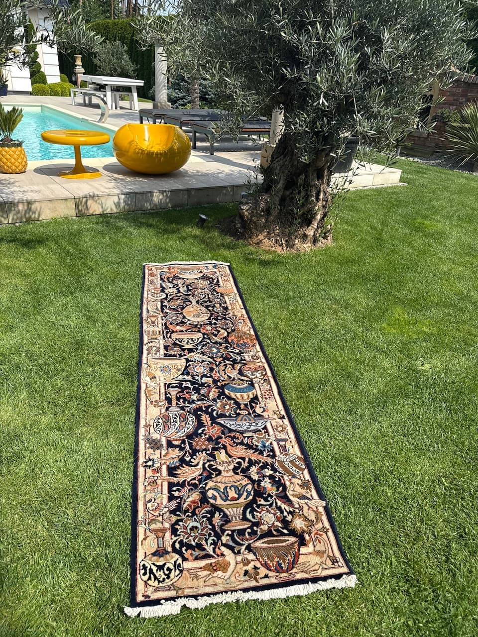 Runner Kaschmar, navy blue, wool, Iran - 170575