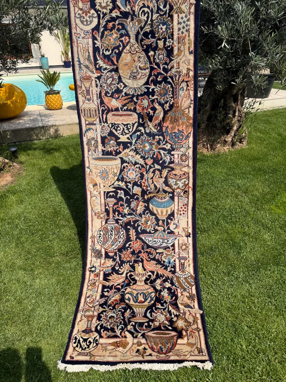 Runner Kaschmar, navy blue, wool, Iran - 170565