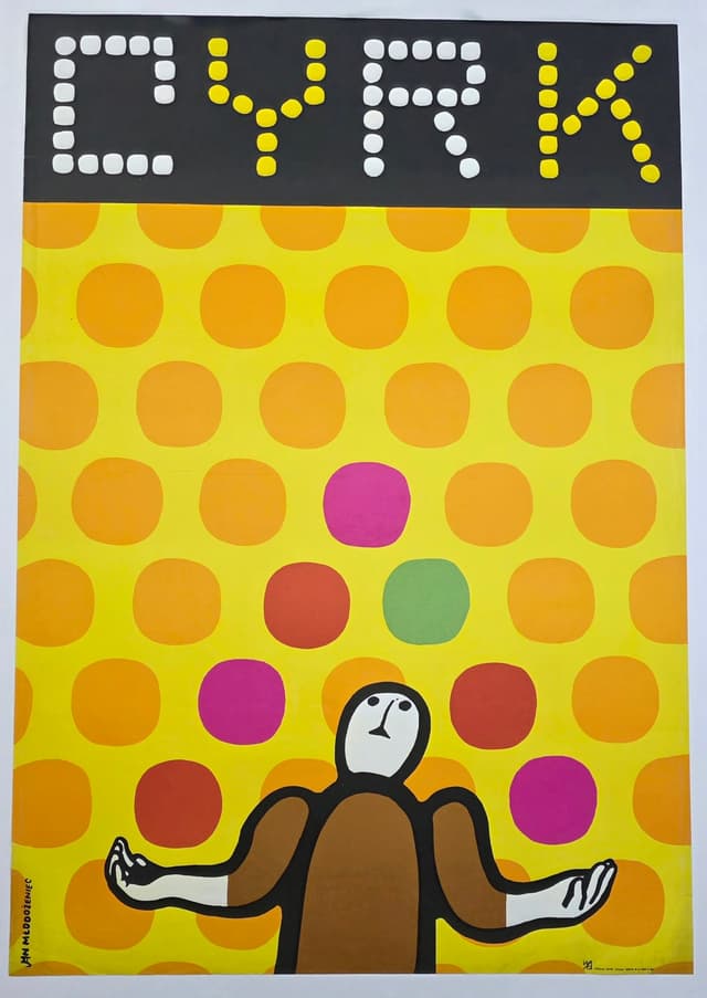Cyrk żongler (Oryginalny plakat cyrkowy), aut. J. Młodożeniec, 1970 - WYMIARY