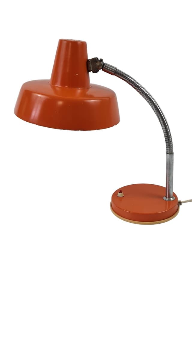 Lampa biurkowa, pomarańczowy, metal, Węgry, lata 70. - WYMIARY