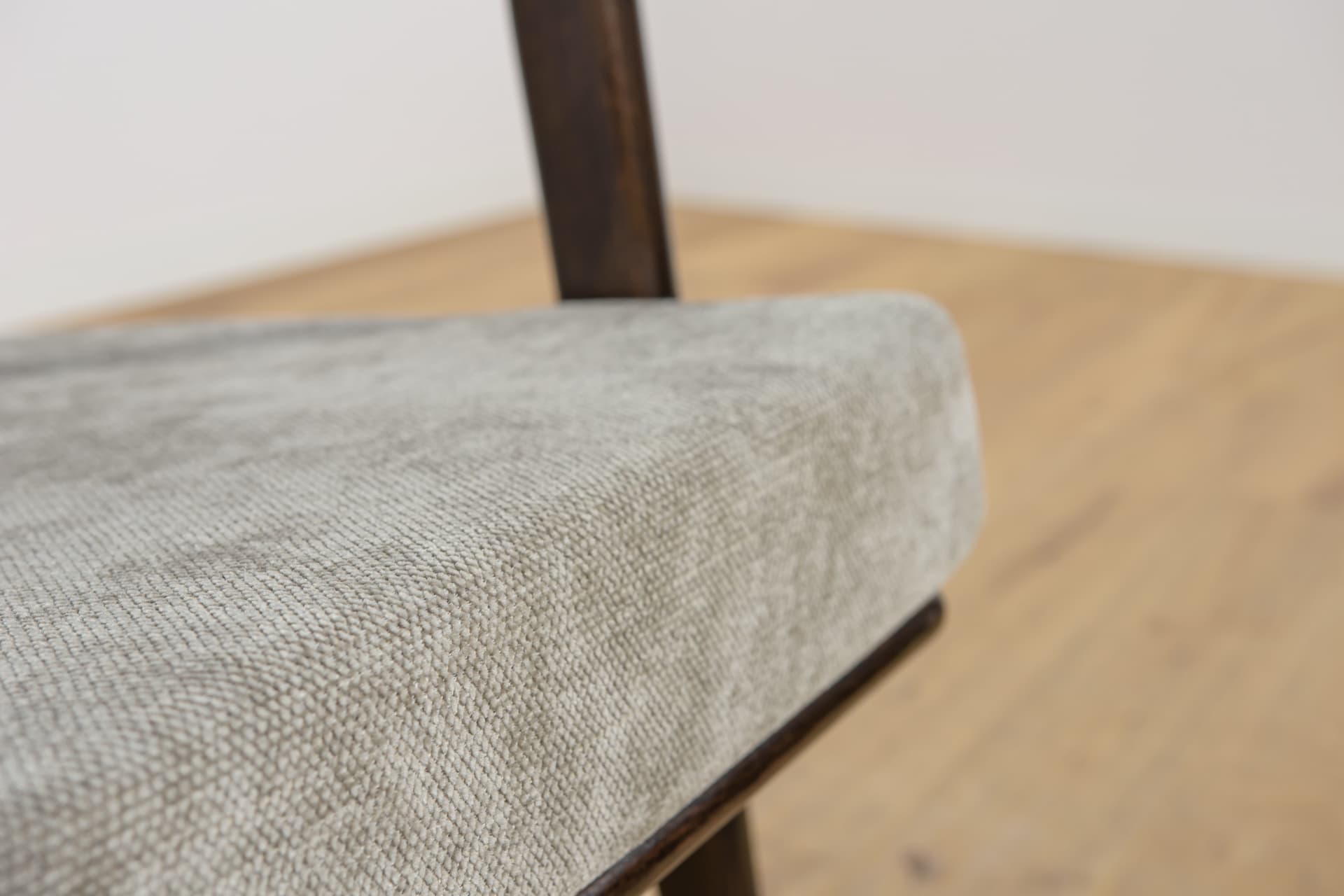 Para foteli 300-139, buk palisander, tkanina szara, Swarzędzka Fabryka Mebli, Polska, lata 60. - 170765