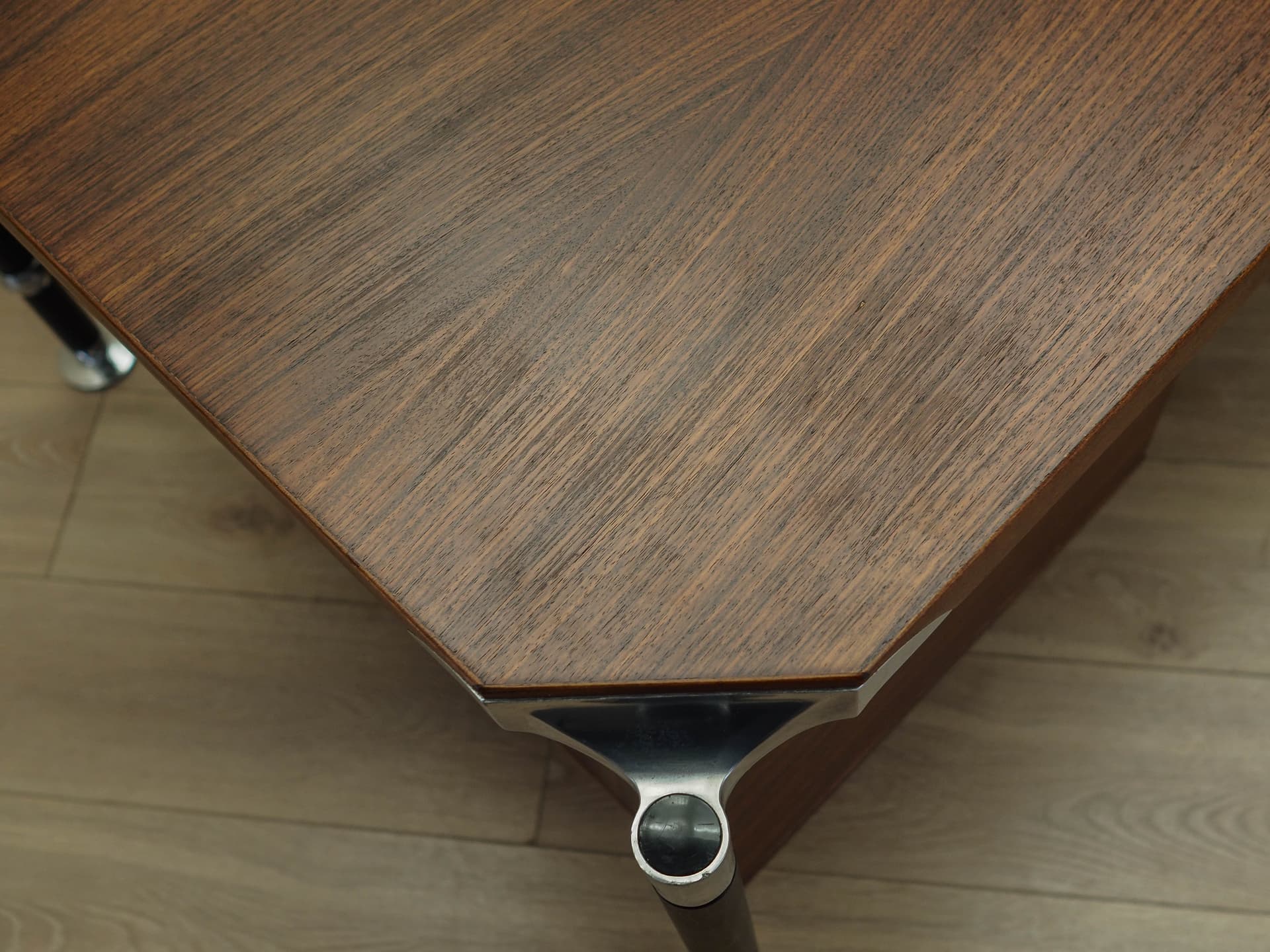 Desk, brown rosewood, black steel, by I. & L. Parisi, MIM Roma, Italy, 1970s. - 170830