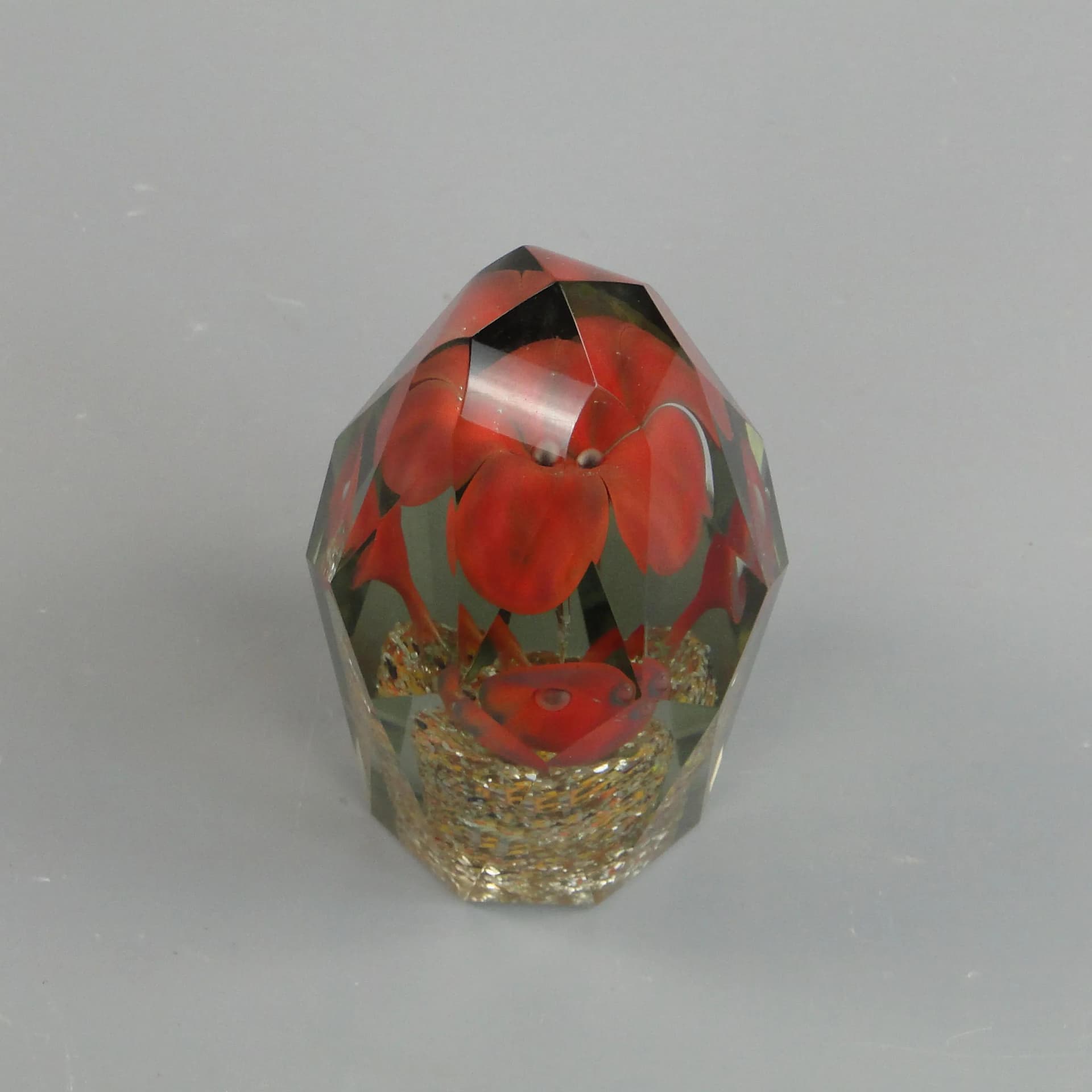 Przycisk do papieru, secesja, szkło kryształowe transparentny, Austro-Węgry, początek XX wieku - 11302