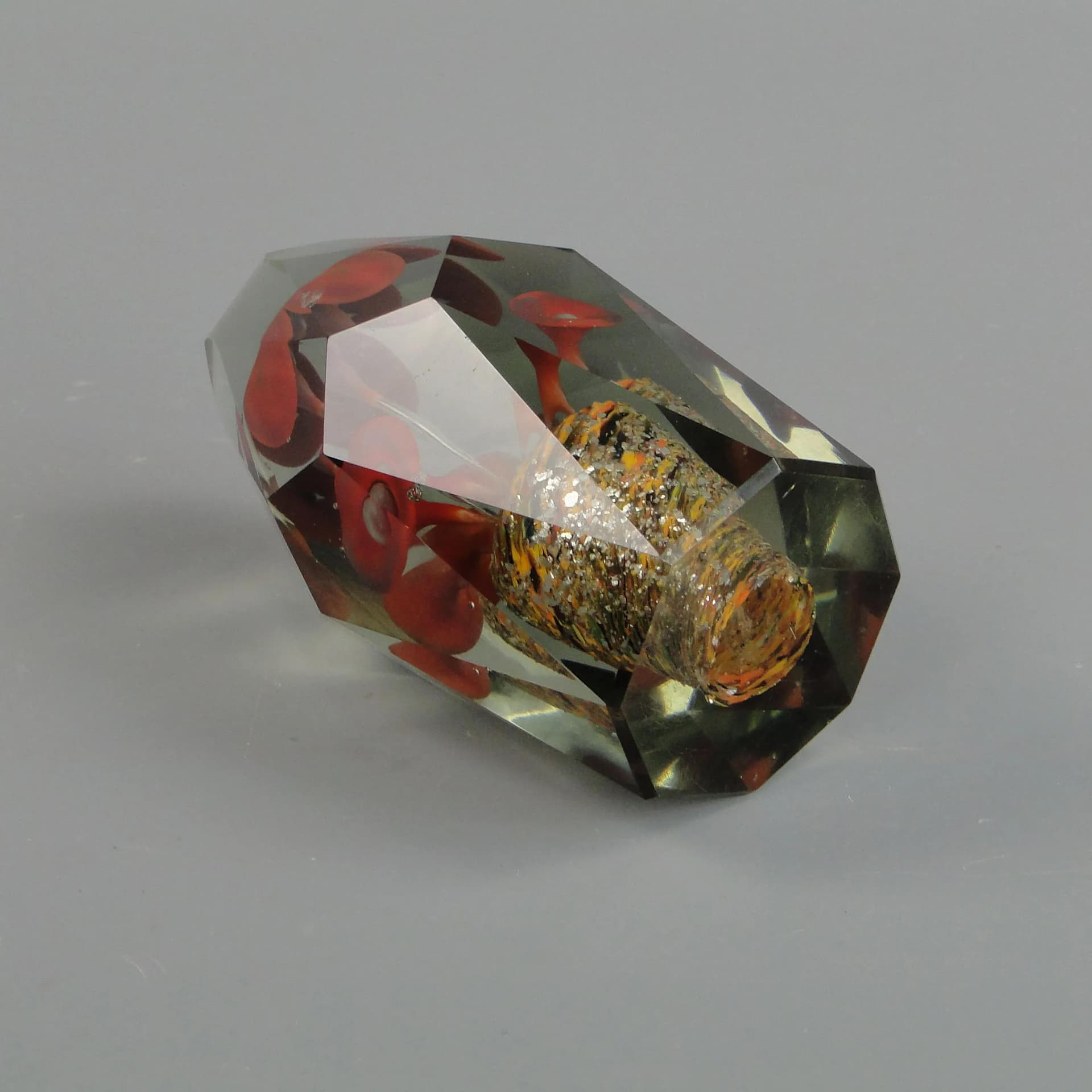 Przycisk do papieru, secesja, szkło kryształowe transparentny, Austro-Węgry, początek XX wieku - 11305