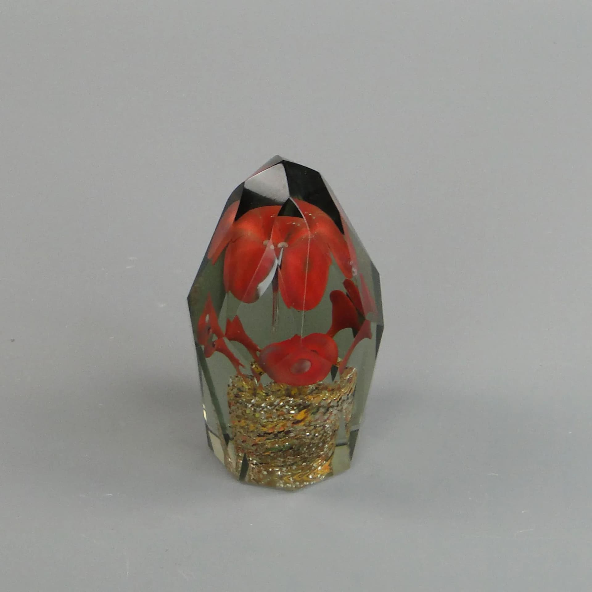 Przycisk do papieru, secesja, szkło kryształowe transparentny, Austro-Węgry, początek XX wieku - 11299