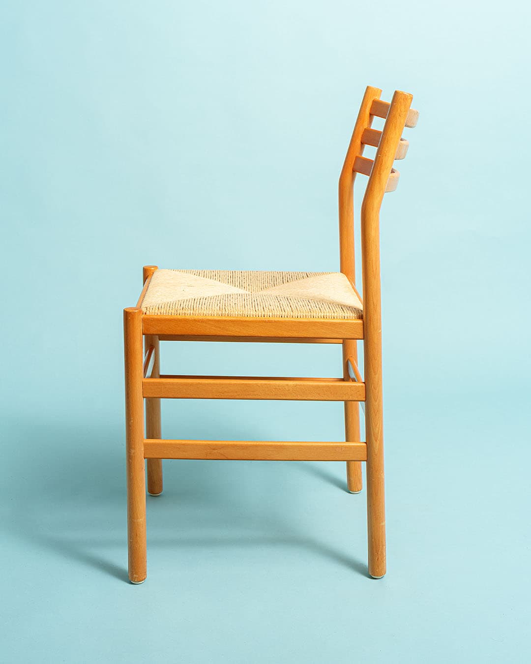 Set of Dining Chairs, beige, beech, cord, Denmark, 1980s. - 170950