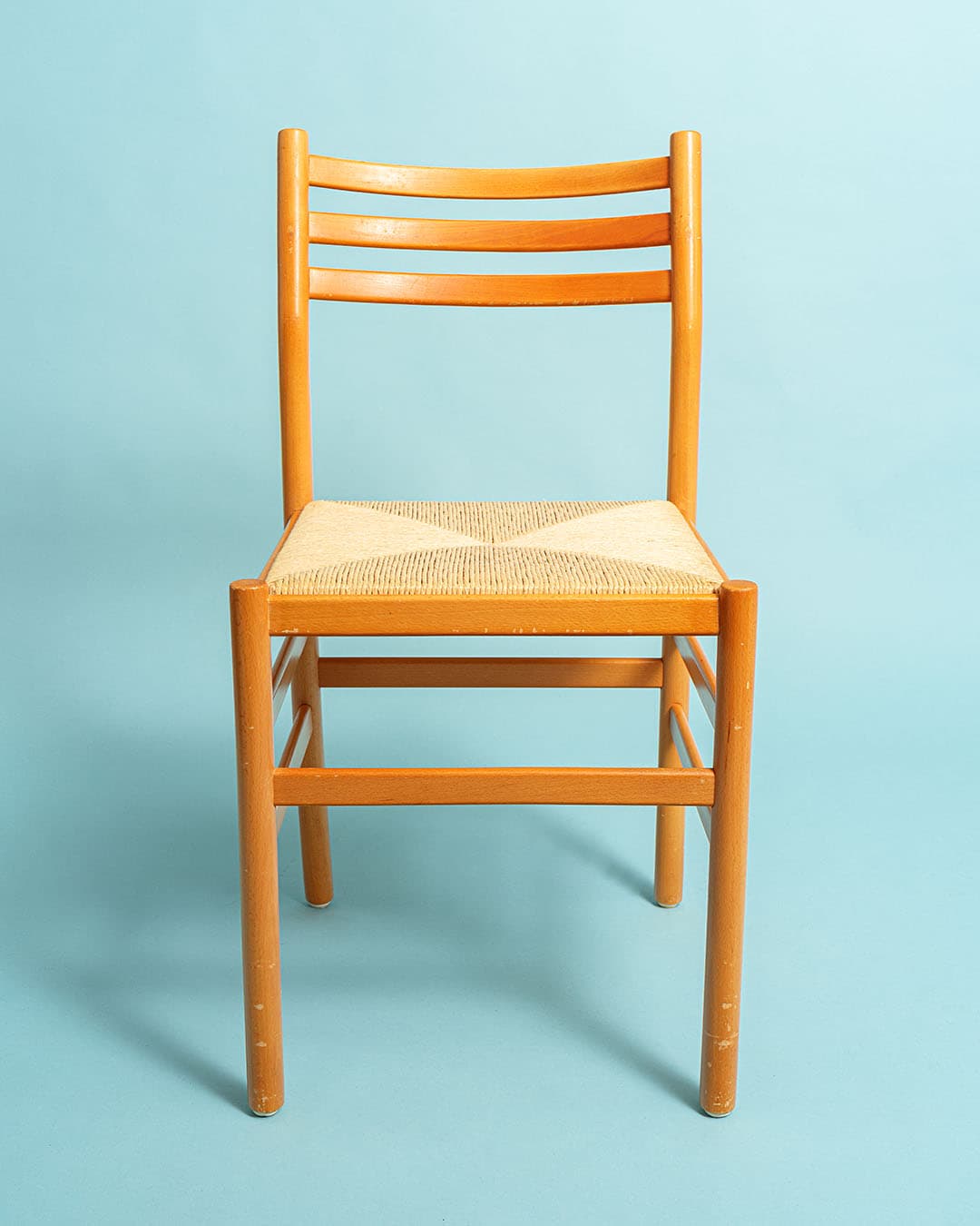 Set of Dining Chairs, beige, beech, cord, Denmark, 1980s. - 170946