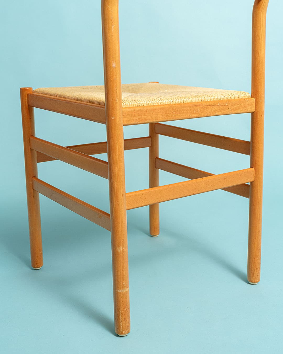 Set of Dining Chairs, beige, beech, cord, Denmark, 1980s. - 170953