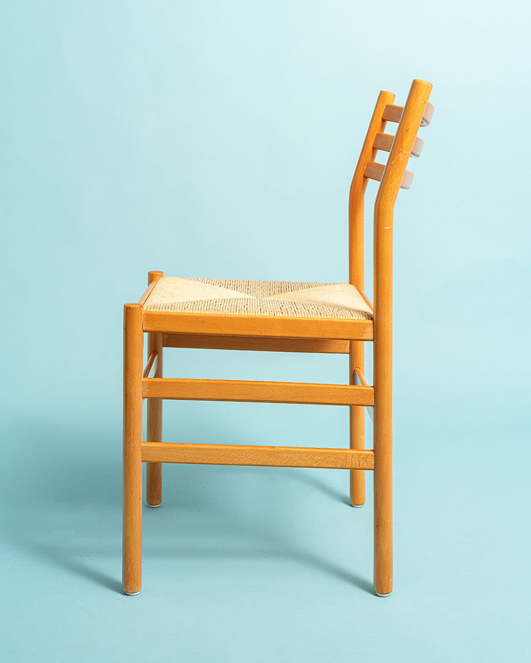 Set of Dining Chairs, beige, beech, cord, Denmark, 1980s. - 170958