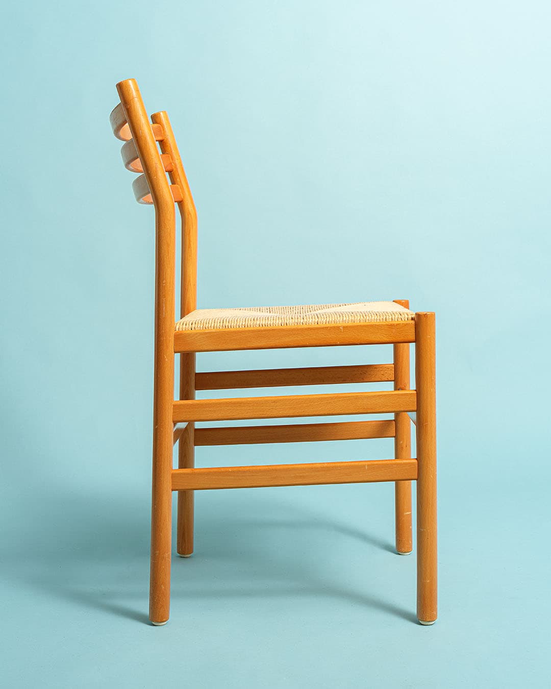 Set of Dining Chairs, beige, beech, cord, Denmark, 1980s. - 170952