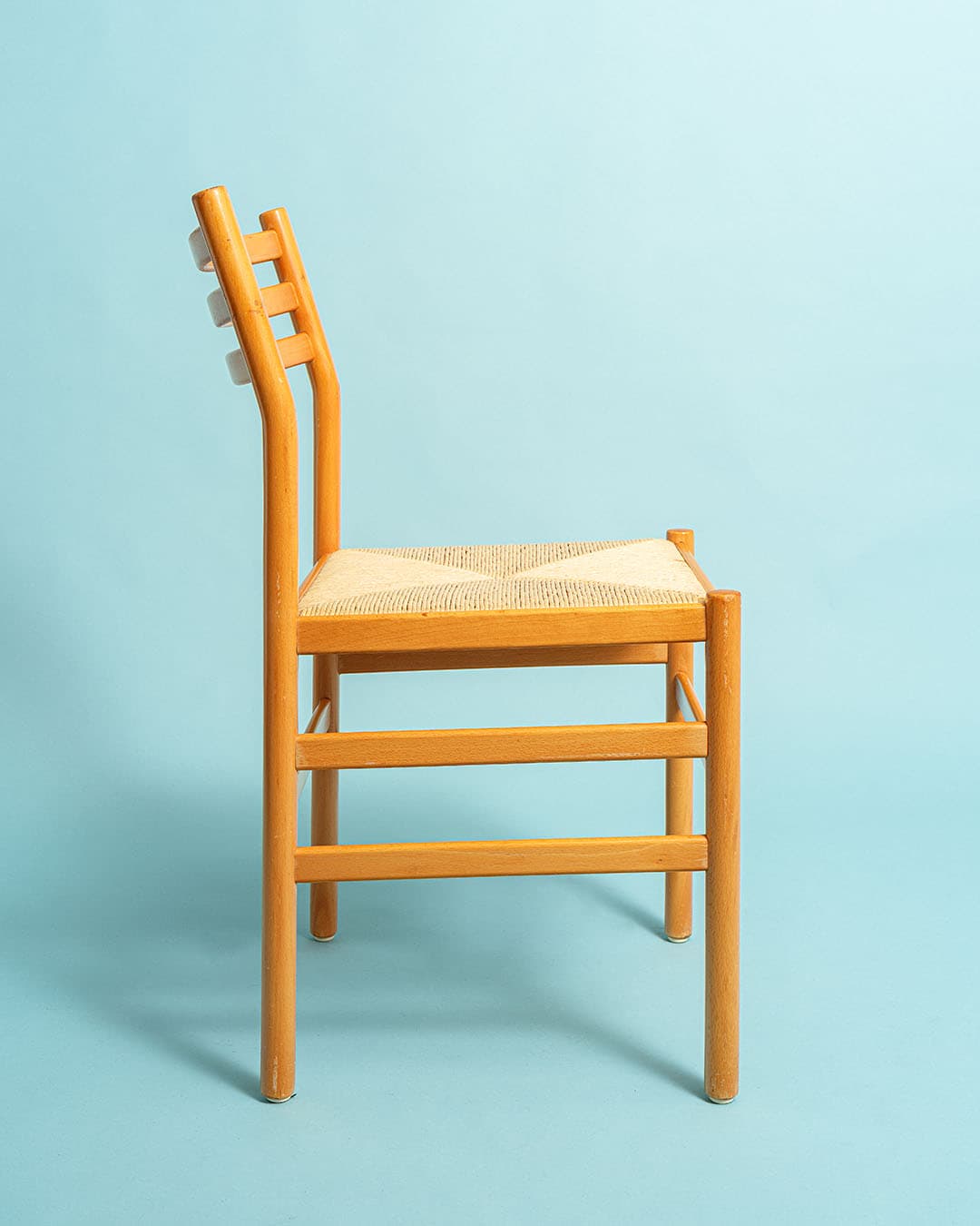 Set of Dining Chairs, beige, beech, cord, Denmark, 1980s. - 170956