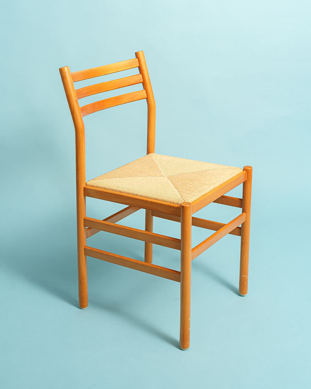 Set of Dining Chairs, beige, beech, cord, Denmark, 1980s. - 170948