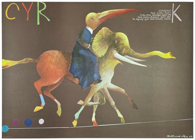Cyrk wystawa Dydo (Oryginalny plakat cyrkowy), aut. M. Nowiński, 1985 - WYMIARY