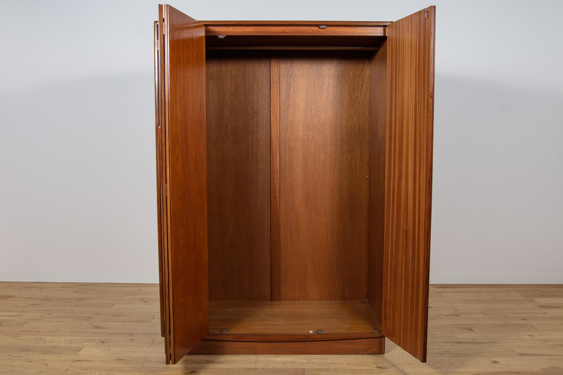 Three-door wardrobe, brown teak, G-Plan, United Kingdom, 1960s. - 171009