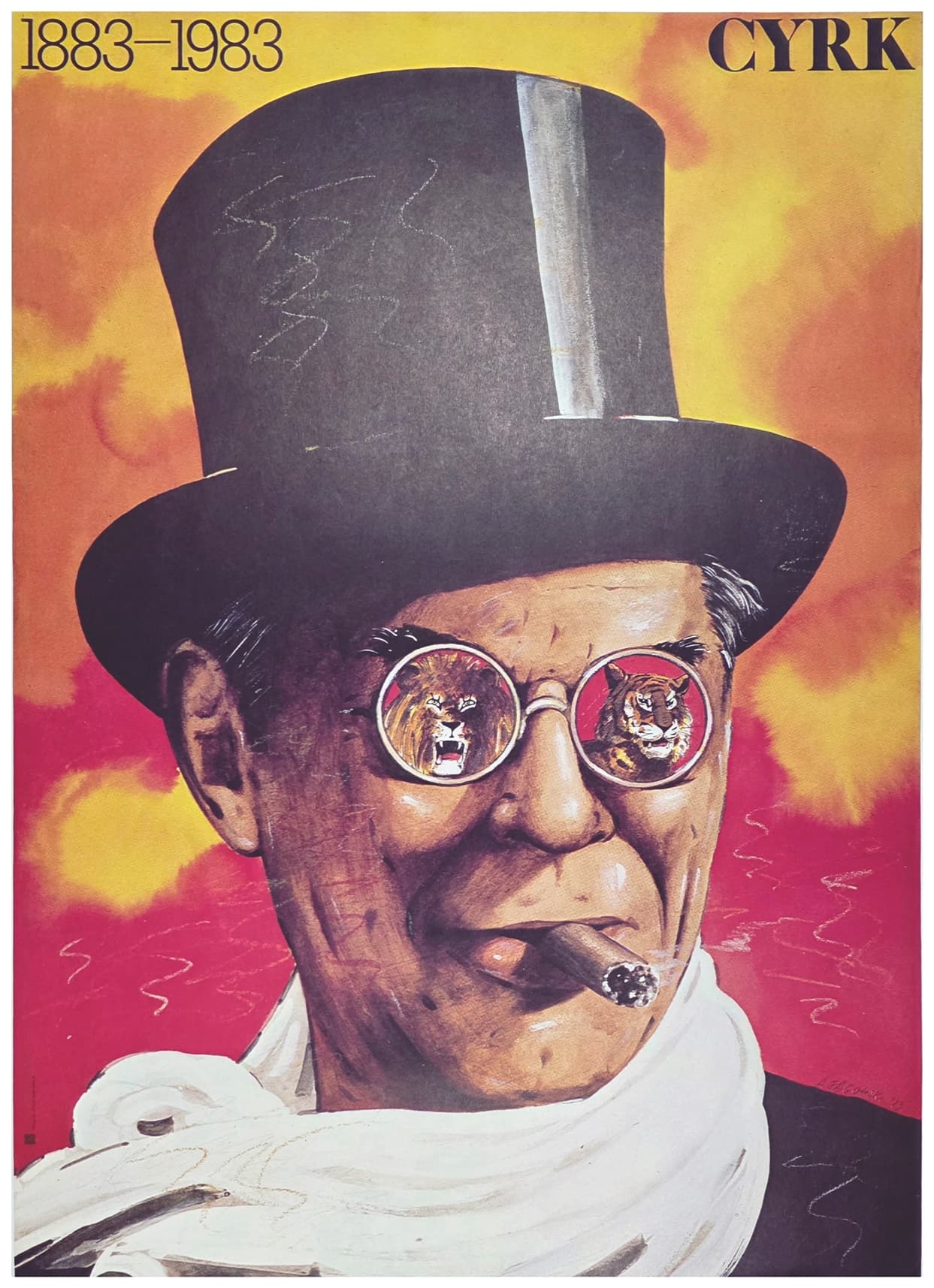 Cyrk 1883-1983 (Oryginalny plakat cyrkowy), aut. A. Pągowski, 1983
