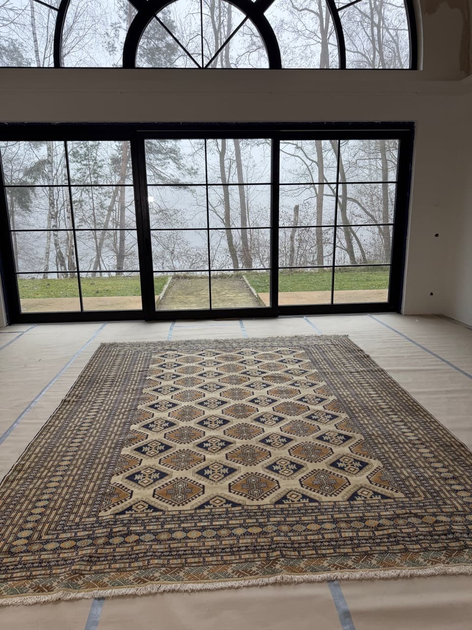 Dywan Buchara, Art déco, beżowy, wełna, Pakistan - 171316