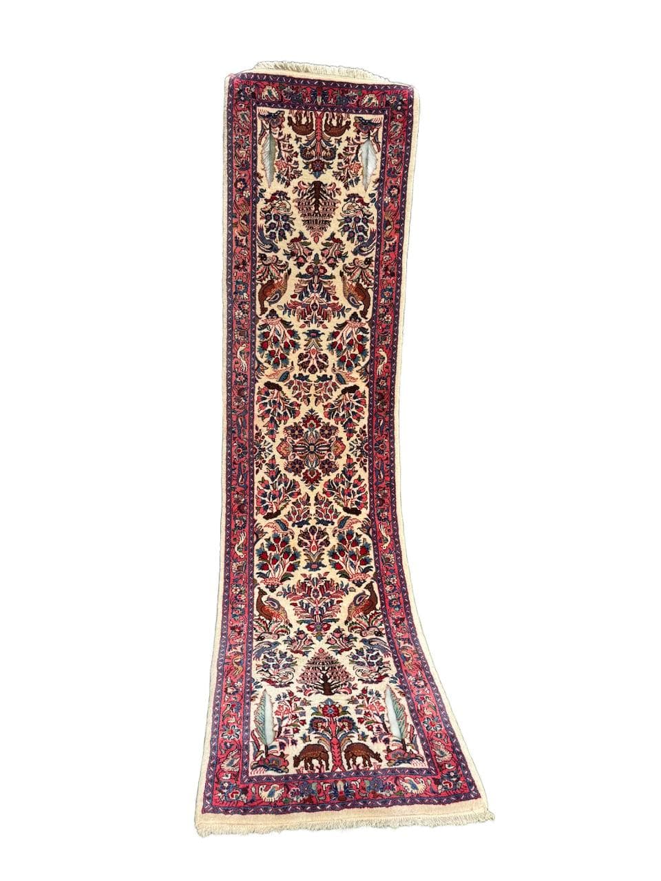 Runner Goum, ivory white wool, Iran