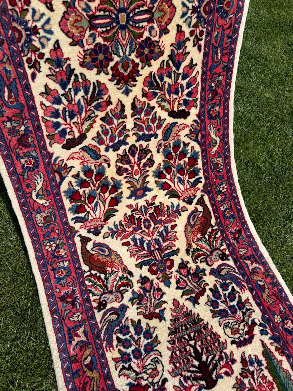 Runner Goum, ivory white wool, Iran - 171402