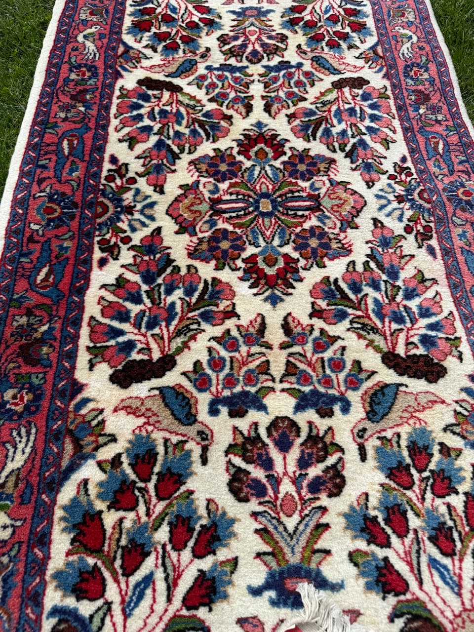 Runner Goum, ivory white wool, Iran - 171411