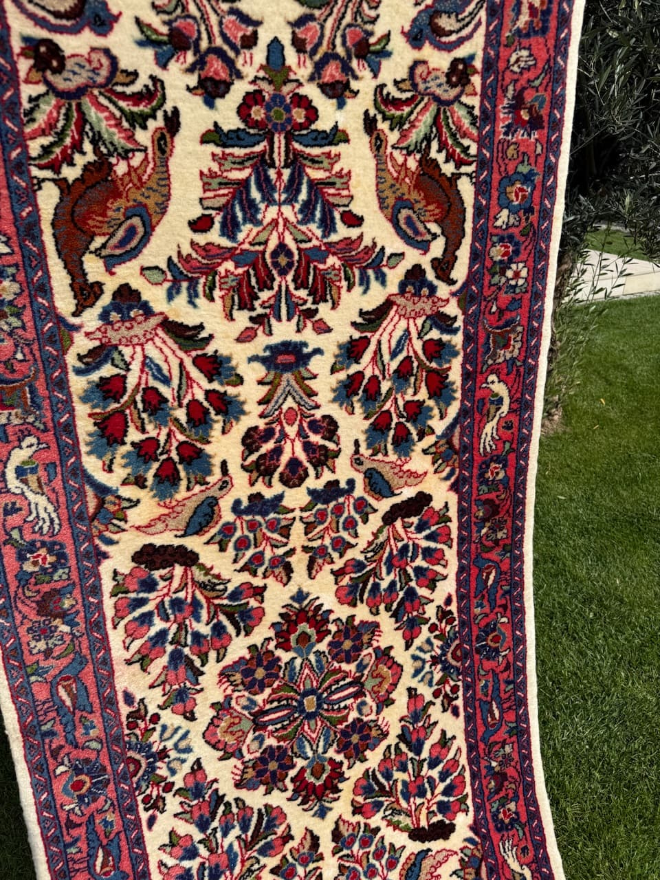 Runner Goum, ivory white wool, Iran - 171401