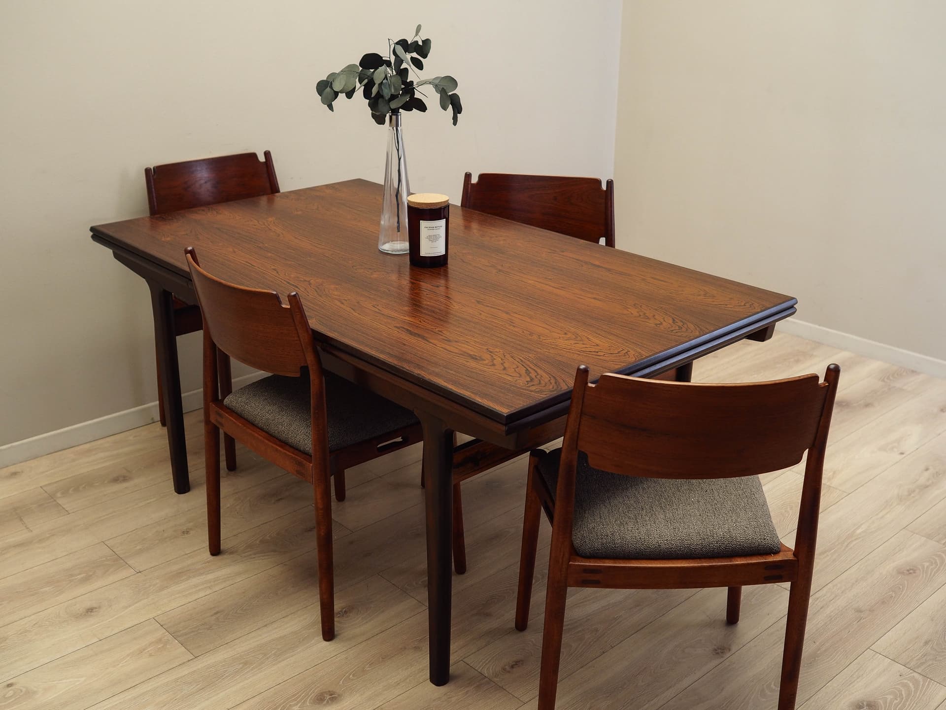 Stół jadalniany, palisander brązowy ciemny, proj. H. Kjaernulf, Dania, lata 60. - 171491