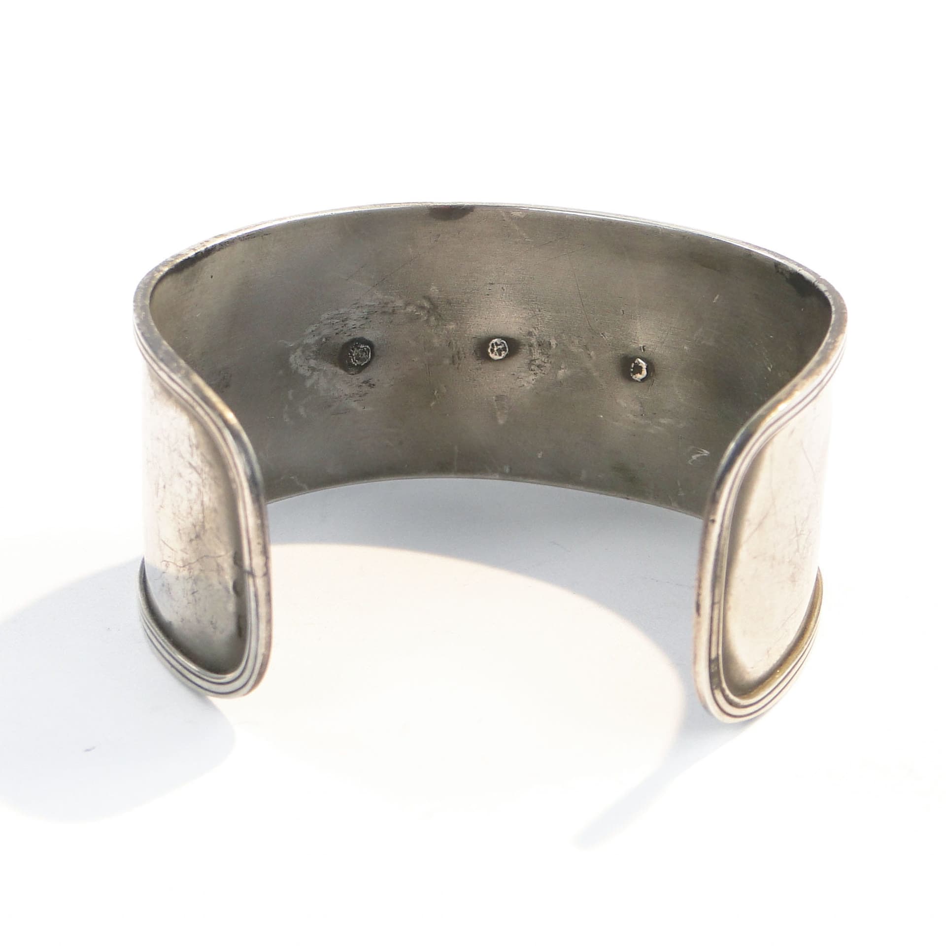 Cuff bracelet, orange coral, silver, by A. Folfas, Poland, 1980s. - 171611