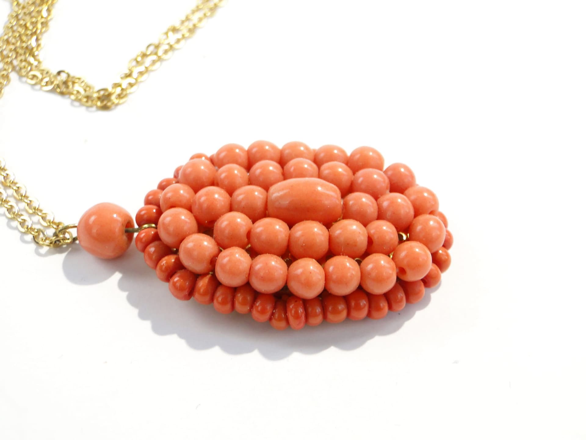 Naszyjnik koralowy czerwony, lata 50. - 171621