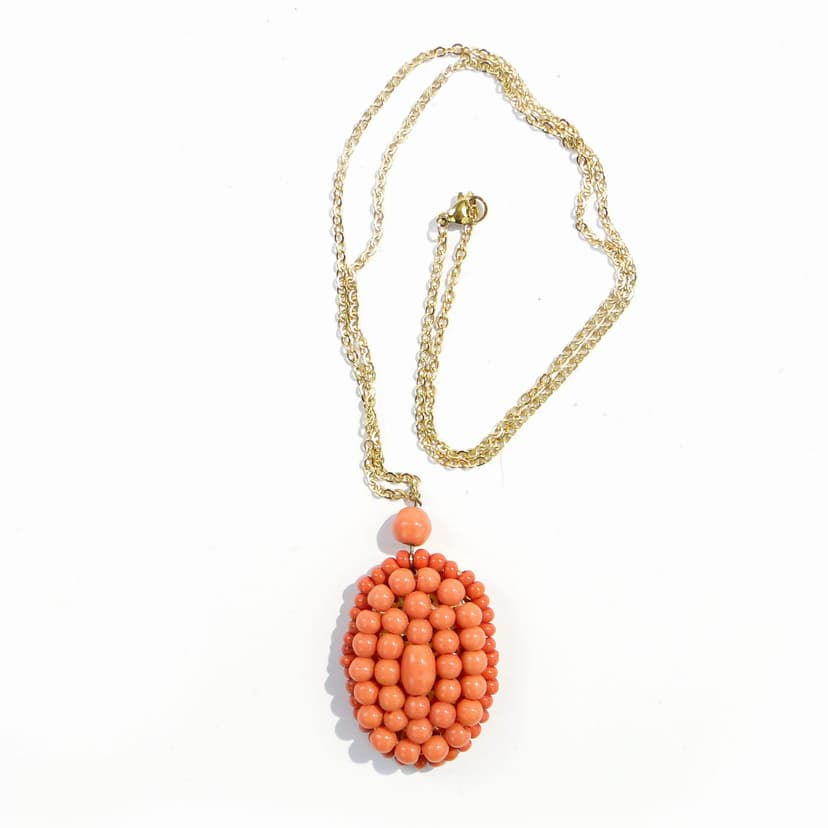 Naszyjnik koralowy czerwony, lata 50.