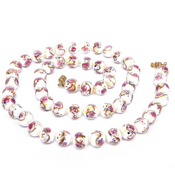 Naszyjnik, Murano, multikolor, szkło, Włochy, lata 60. - WYMIARY