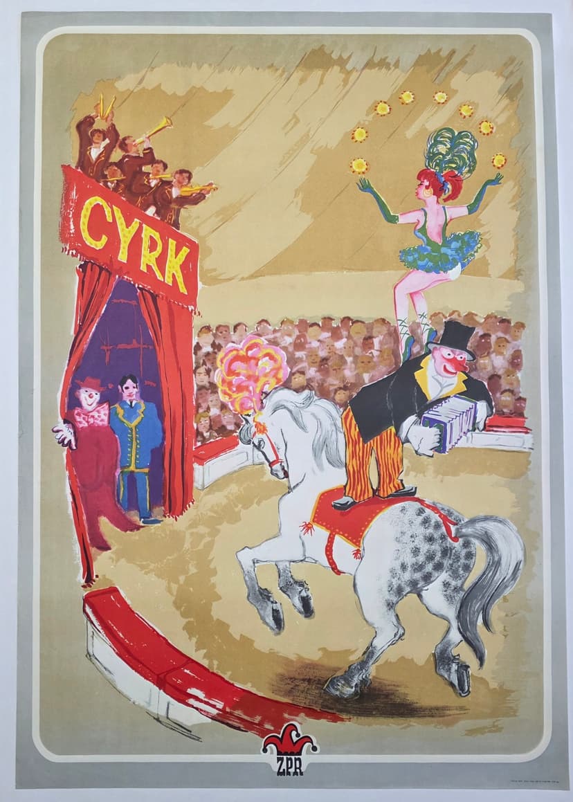 CYRK ARENA | Oryginalny plakat cyrkowy | Miedza-Tomaszewski | 1972