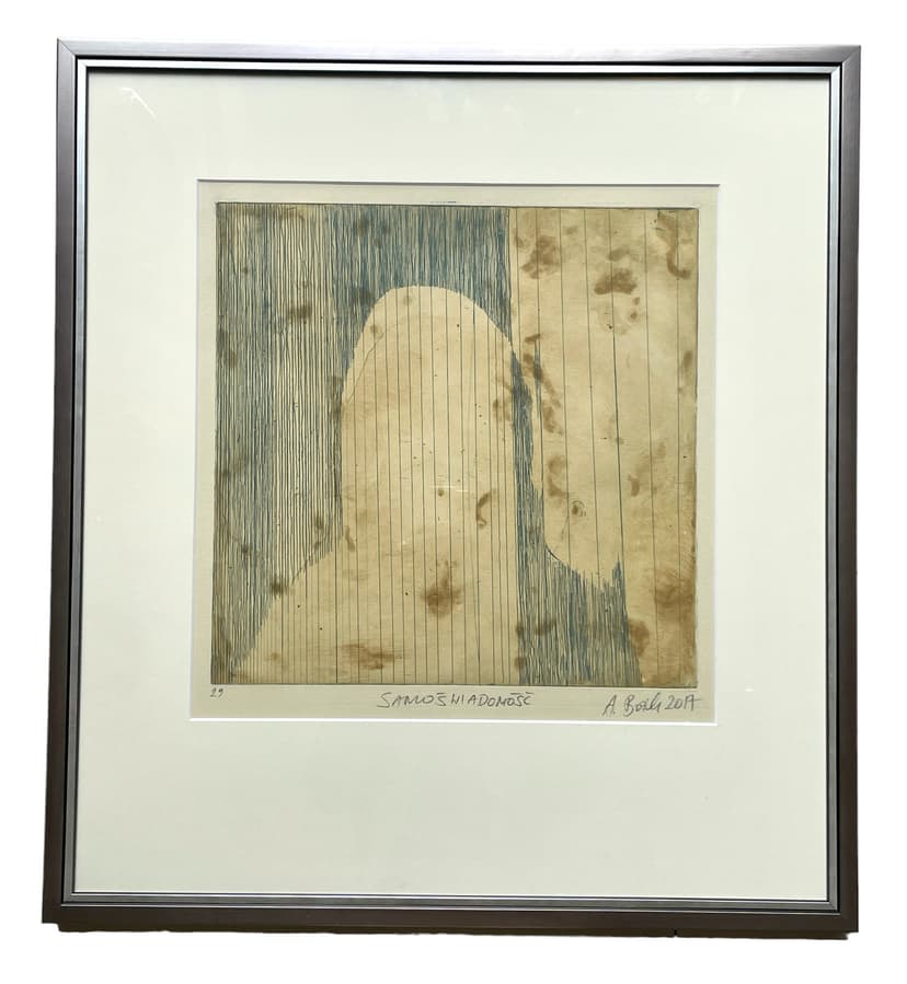 Aleksandra Bożek, grafika artystyczna z cyklu Samoświadomość, sygn. 2017 r.