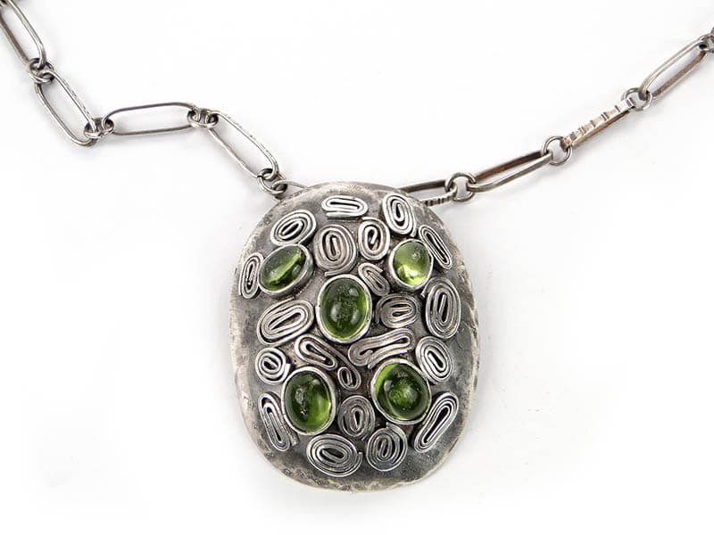 Naszyjnik modernistyczny, srebro, Polska, lata 60. - 171785