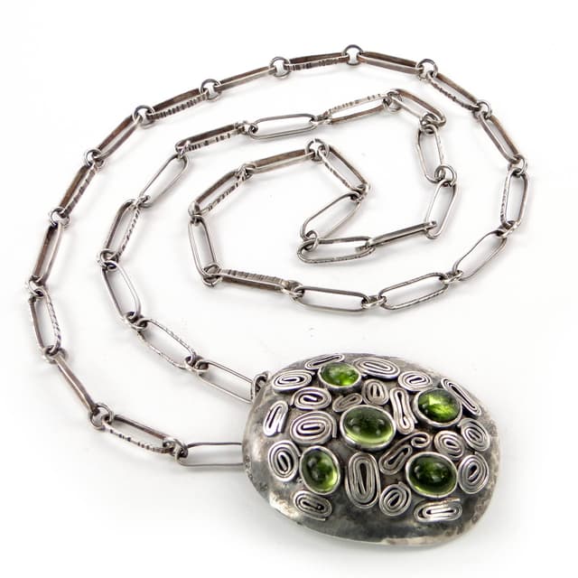 Naszyjnik modernistyczny, srebro, Polska, lata 60. - WYMIARY