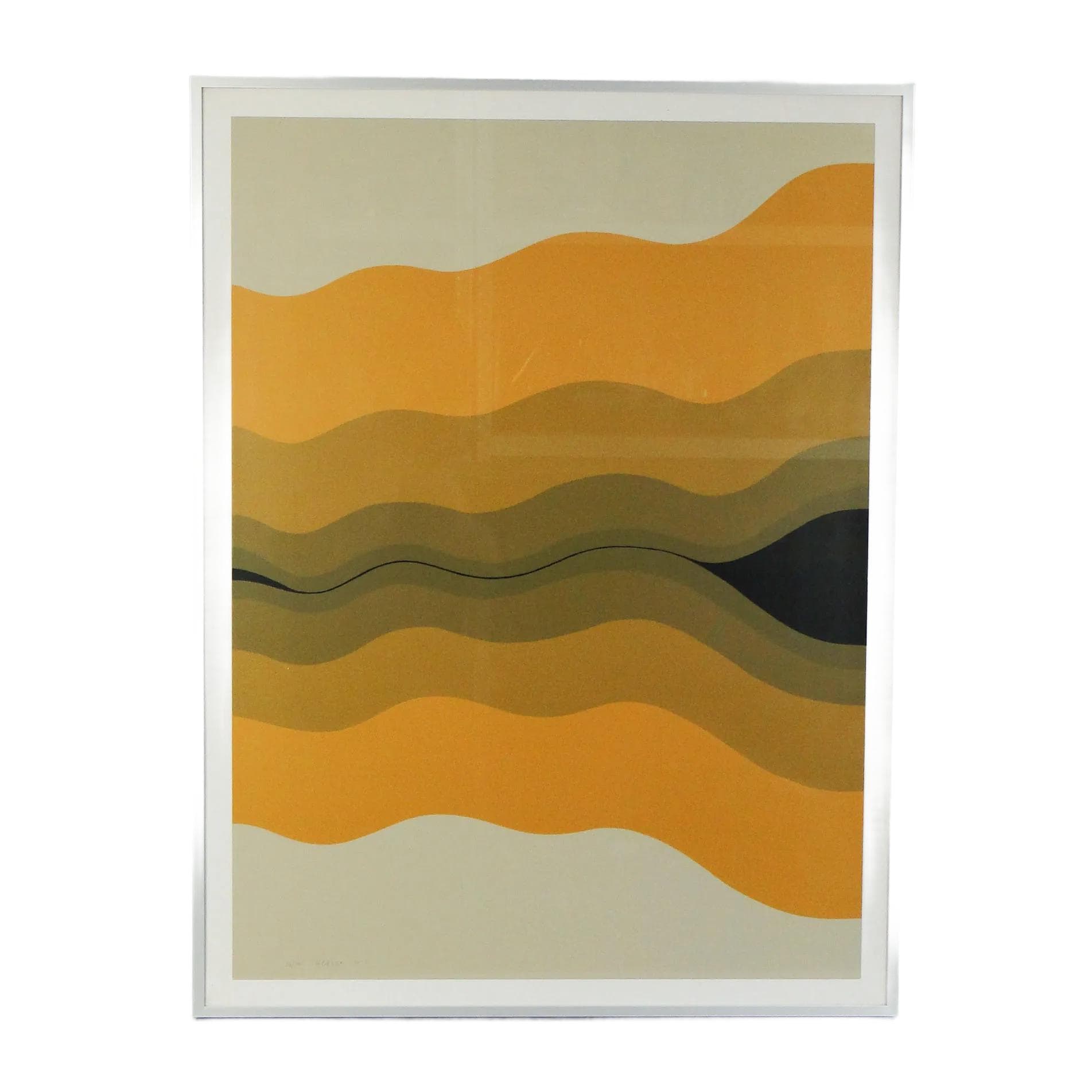 Print, multicolor serigraph, paper, by H. Grohe, Germany, 1970s.