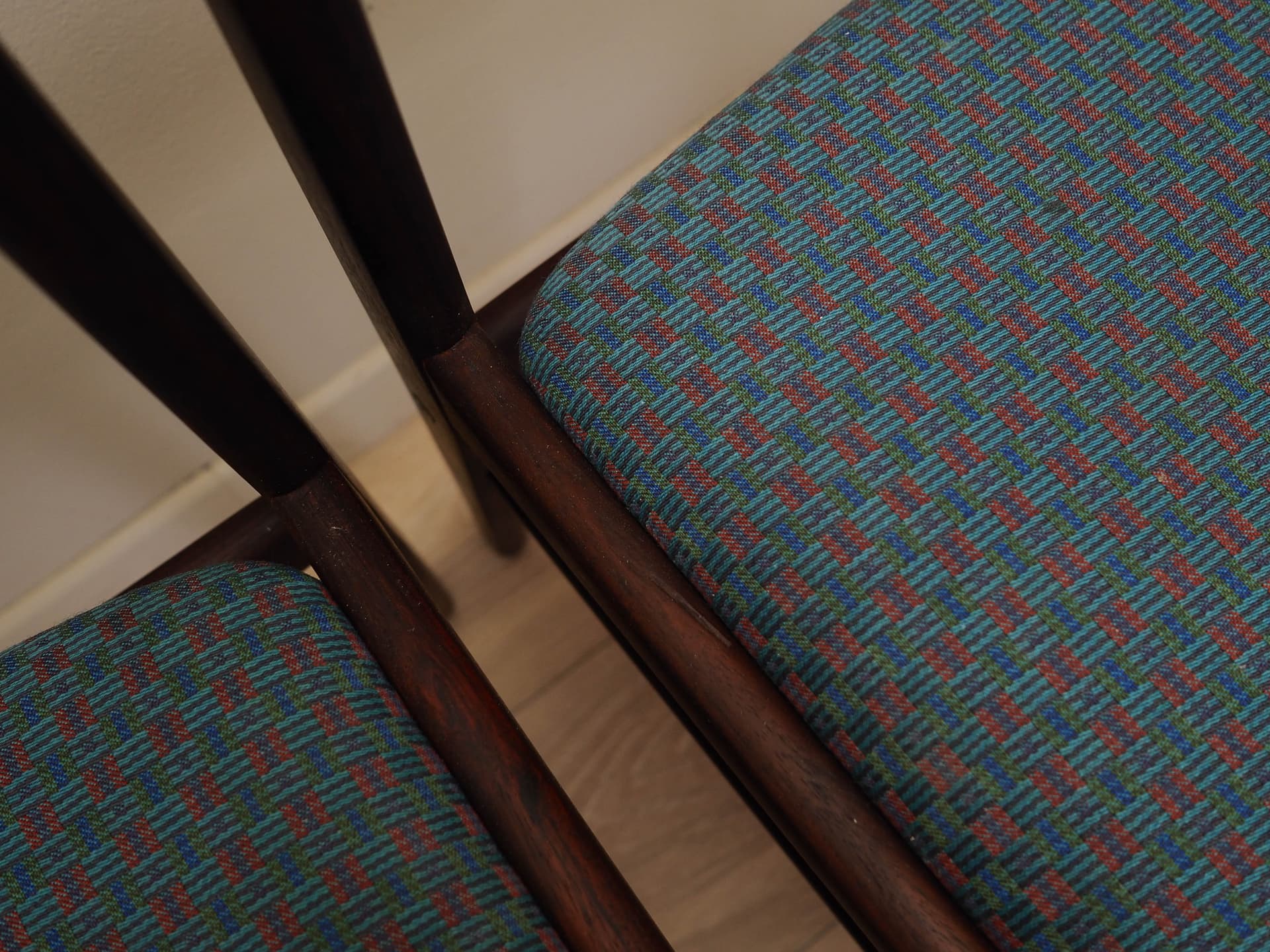 Komplet trzech krzeseł, palisander multikolor, Dania, lata 70. - 171795