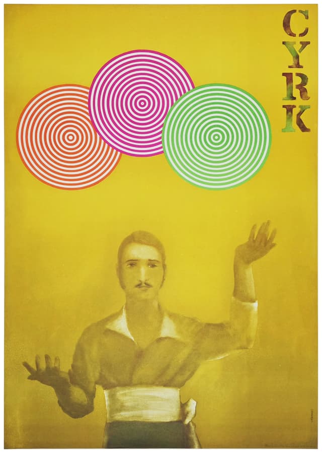 Cyrk żongler (Oryginalny plakat cyrkowy), aut. M. Urbaniec, 1973 - WYMIARY