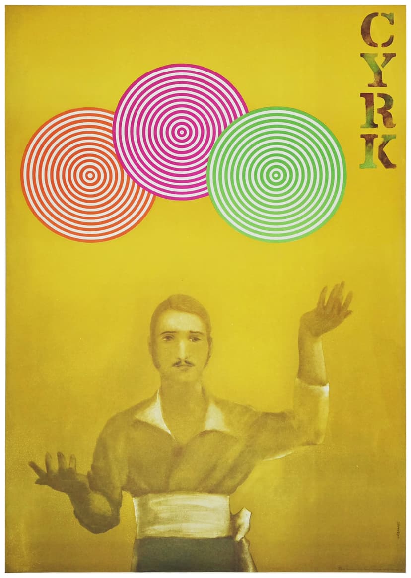 Cyrk żongler (Oryginalny plakat cyrkowy), aut. M. Urbaniec, 1973